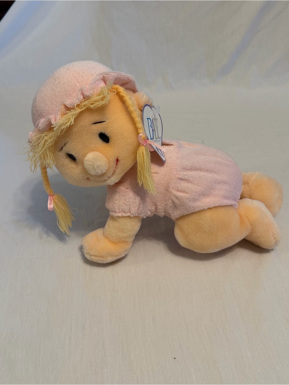Baby Beginnings Pink Baby Doll Plush Crawling Stuffed Toy